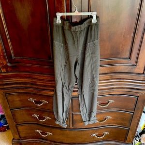 Khaki Grey Rayon Joggers - sz M